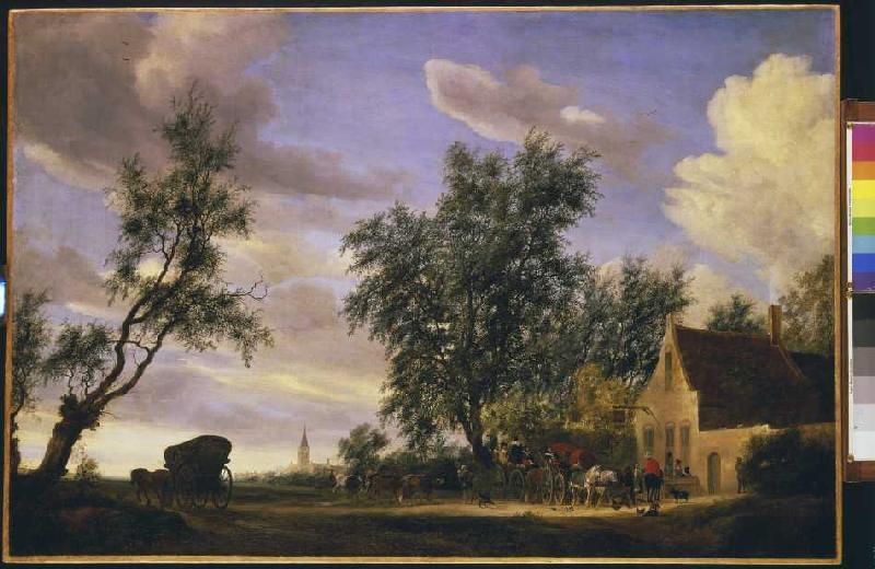 Das Wirtshaus 'Zum weißen Schwan' from Salomon van Ruysdael