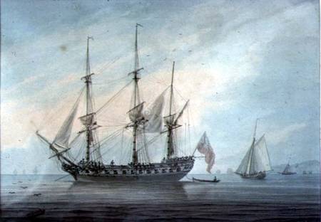 Seascape with a Frigate from Samuel Atkins