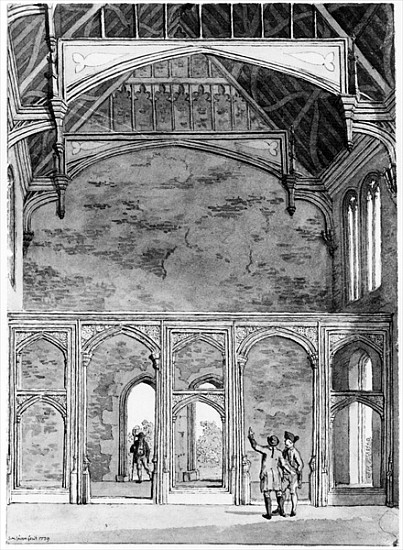 South West End of Great Hall at Eltham from Samuel Hieronymous Grimm