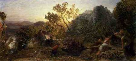 Harvest in the Vineyard, 1859 (w/c, gouache and gum arabic on from Samuel Palmer