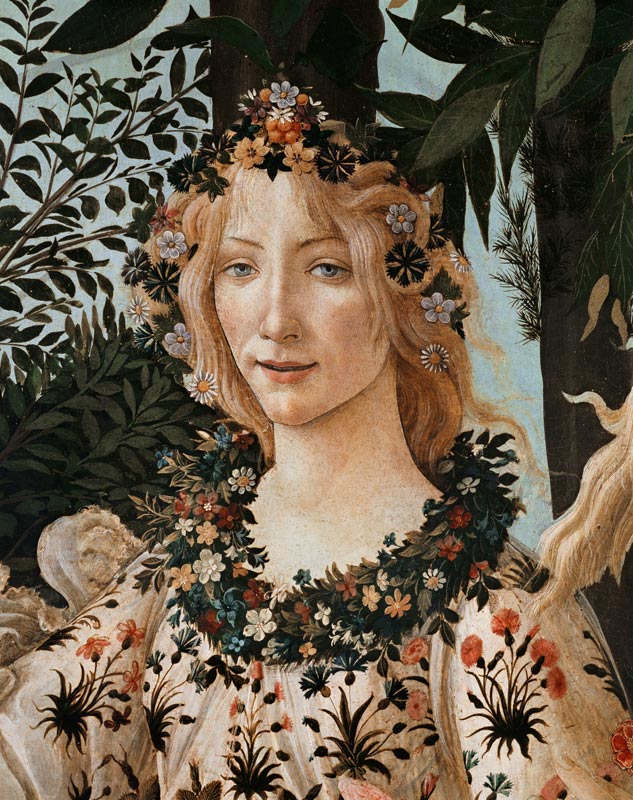 Detail aus dem Gemälde "Der Frühling": Kopf der Flora. from Sandro Botticelli