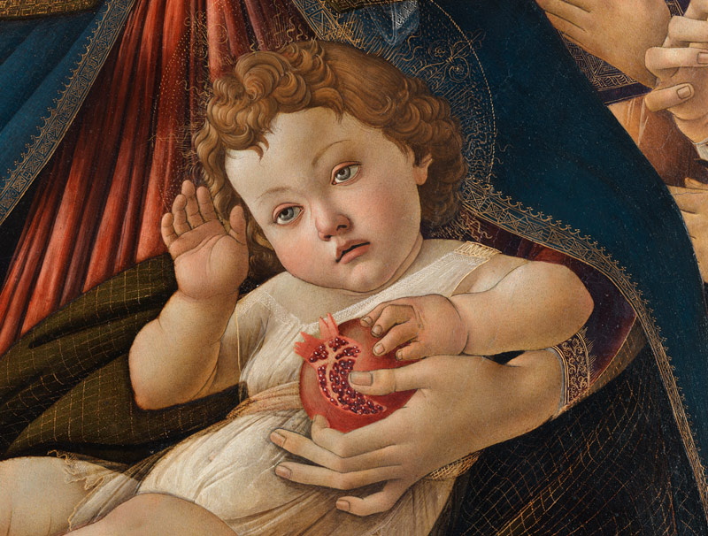 S.Botticelli, Madonna Granatapfel, Det. from Sandro Botticelli