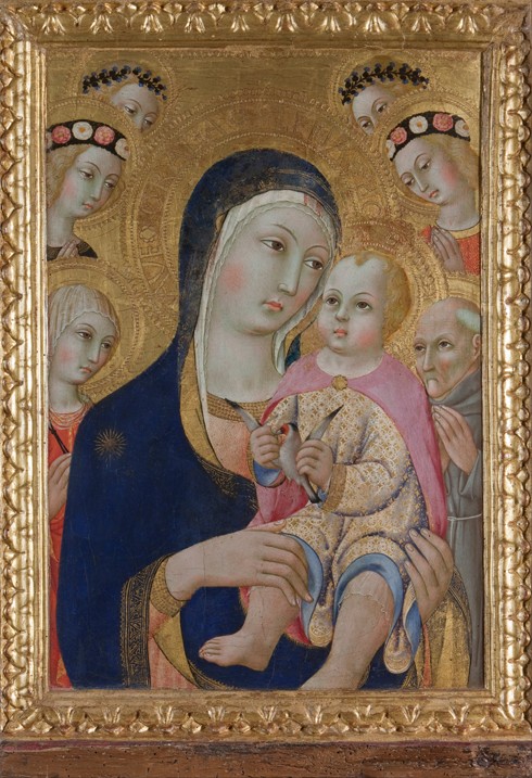 Madonna with Child, Saints Apollonia and Bernardino and four angels from Sano di Pietro