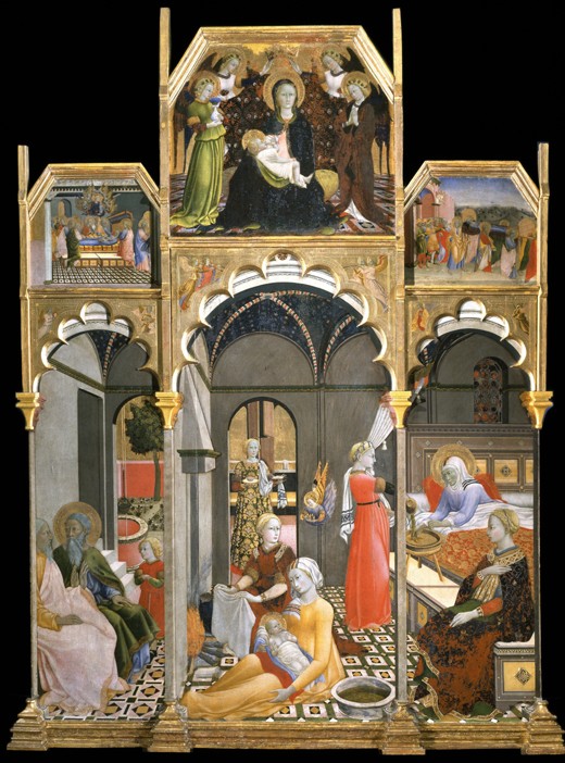The Birth of the Virgin (Scenes from the Life of the Virgin) from Sano di Pietro