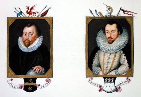 Double portrait of Sir Francis Drake (c.1540-96) and Sir Martin Frobisher (c.1535-94) from 'Memoirs from Sarah Countess of Essex