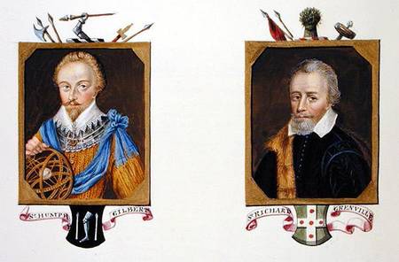 Double portrait of Sir Humphrey Gilbert (c.1539-83) and Sir Richard Grenville (c.1541-91) from 'Memo from Sarah Countess of Essex