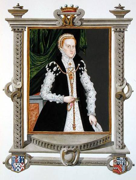 Portrait of Mildred Cooke, Lady Burghley from 'Memoirs of the Court of Queen Elizabeth' from Sarah Countess of Essex