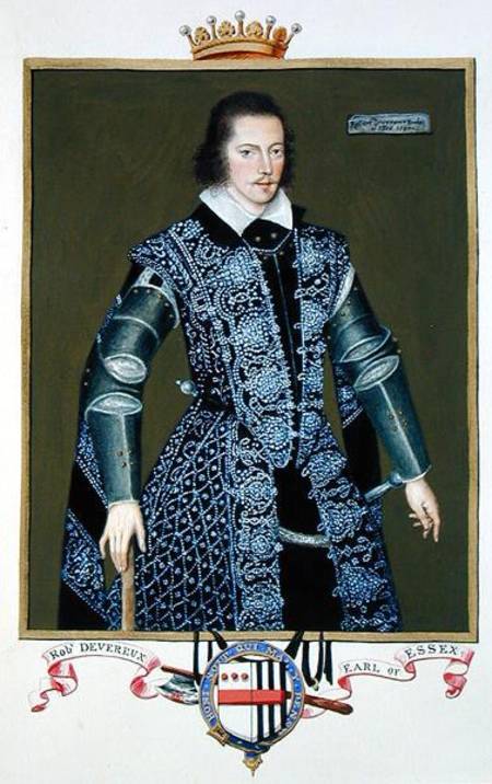 Portrait of Robert Devereux (1566-1601) 2nd Earl of Essex from 'Memoirs of the Court of Queen Elizab from Sarah Countess of Essex
