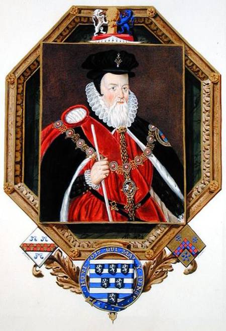 Portrait of William Cecil (1520-98) 1st Baron Burghley from 'Memoirs of the Court of Queen Elizabeth from Sarah Countess of Essex