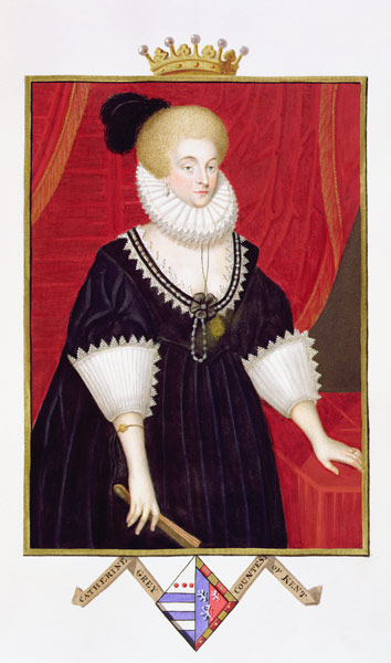 Portrait of Lady Catherine Grey (c.1538-1668) Countess of Kent from 'Memoirs of the Court of Queen E from Sarah Countess of Essex