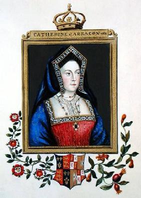 Portrait of Catherine of Aragon (1485-1536) 1st Queen of Henry VIII from 'Memoirs of the Court of Qu