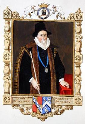 Portrait of Thomas Sackville (1536-1608) 1st Baron Buckhurst from 'Memoirs of the Court of Queen Eli