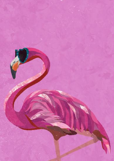 Magenta-metallischer Flamingo