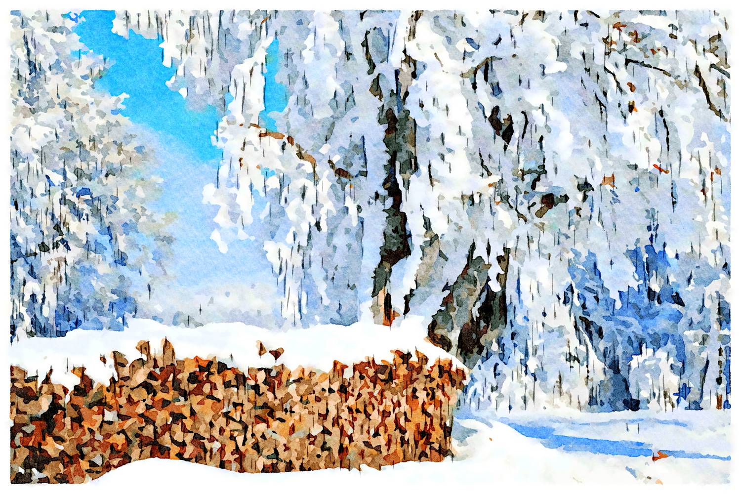 Holzstapel im Winter from Saskia Ben Jemaa