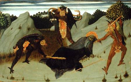 St. Anthony Beaten by Devils, panel from the Altarpiece of the Eucharist from Sassetta