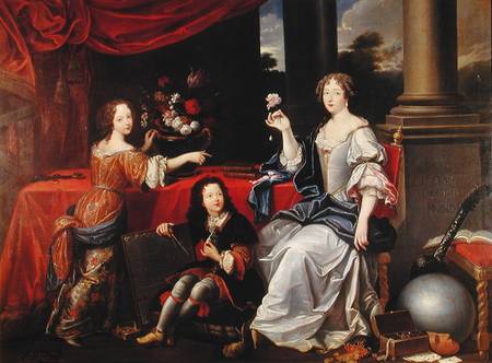 Francois Louise de La Baume de Blanc (1644-1710) Duchess de La Valliere, with her Two Children, Fran from Schmitz