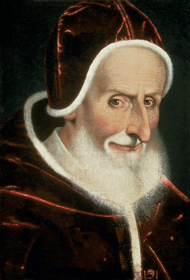 Portrait of Pope Pius V (Michele Ghislieri) (1504-72) 1576-80 (panel) from Scipione Pulzone