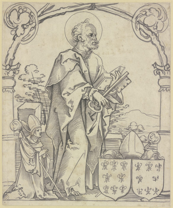 Heiliger Petrus mit Stifter, dem Abt Johann Lang zu Castel from Sebald Beham