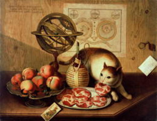 Still Life with Cat (oil on canvas) from Sebastiano Lazzari