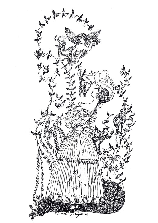Illustration to essay "The Blue Rose" by S. Makovsky from Sergei Jurijewitsch Sudeikin