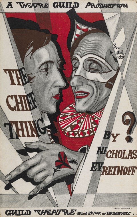 Poster for "The Chief Thing", play by Nikolai Evreinov from Sergei Jurijewitsch Sudeikin