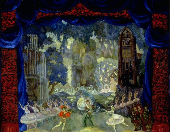 The Park in front of the Castle, sketch for a stage design for Tchaikovskys Swan Lake staged at the  from Sergei Jurijewitsch Sudeikin