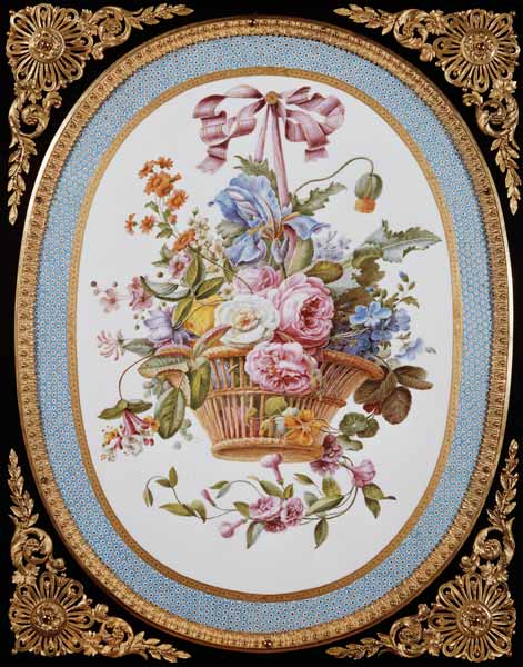 Porzellan-Platte aus einem Kabinett - Schrank von Martin Carlin from Sevres-Porzellan