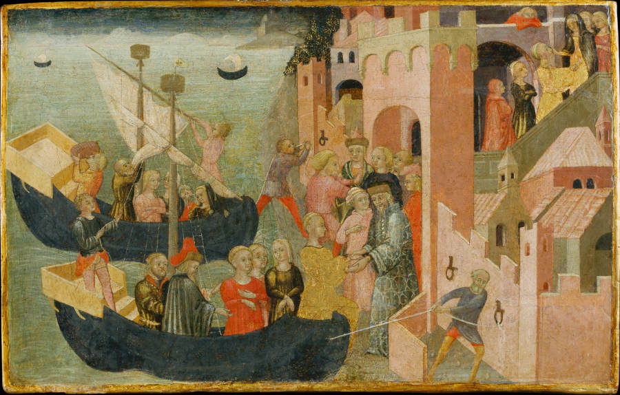 Ankunft der Helena in Troja from Sieneser Meister um 1430