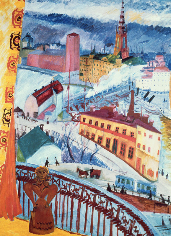 View of Slussen, 1919 (oil on canvas) from Sigrid Hjerten