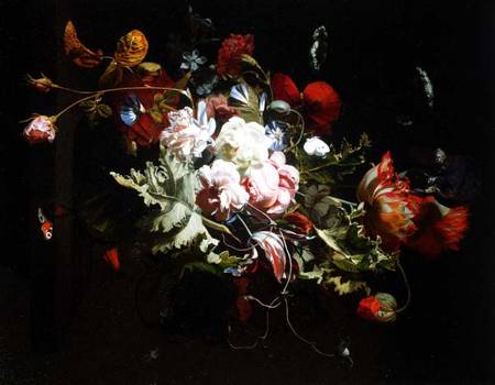 Still Life of Flowers on a Ledge from Simon Peeterz Verelst