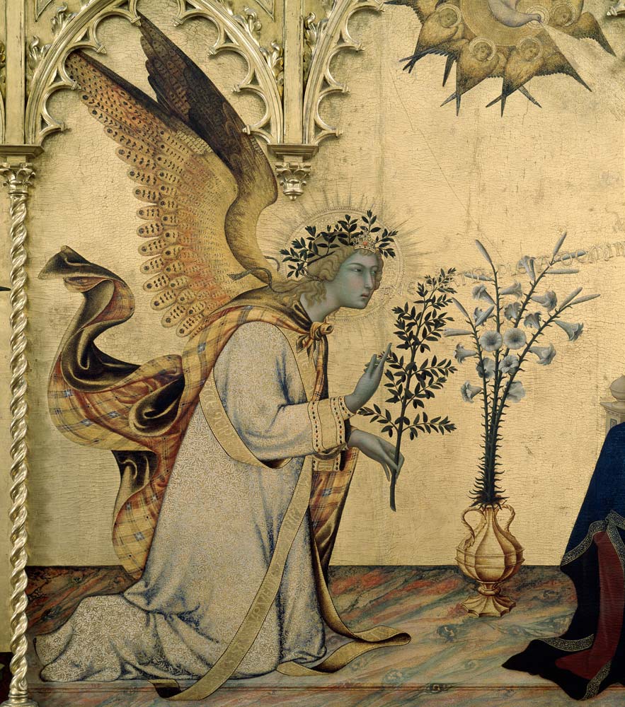 Simone Martini, Annunciation, Angel from Simone Martini