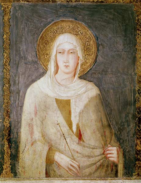 Five Saints, detail of St. Clare from Simone Martini