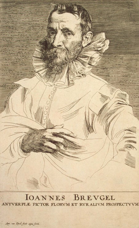 Portrait of the artist Jan Brueghel the Younger (1601-1678) from Sir Anthonis van Dyck