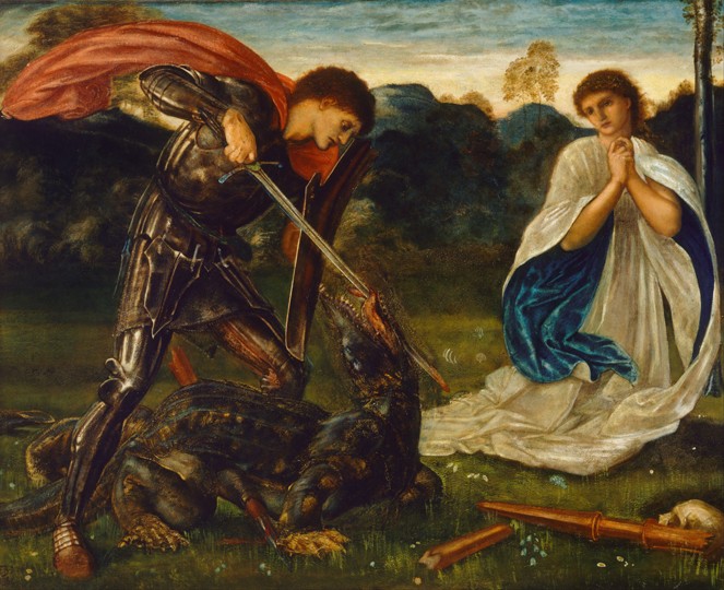 The fight: St George killing the dragon VI from Sir Edward Burne-Jones