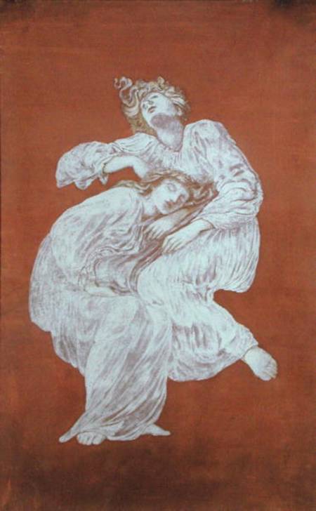 Sleeping Maidens (bodycolour on paper) from Sir Edward Burne-Jones