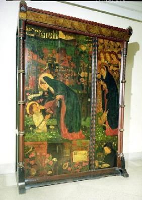 The Prioress' Tale, decorated wardrobe, designed by Philip Webb (1831-1915)