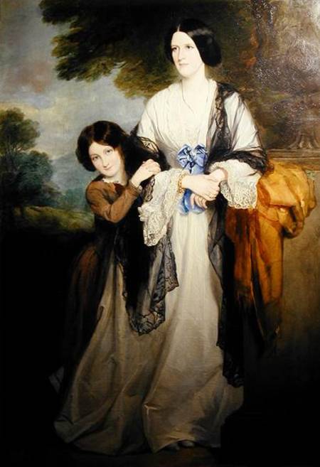 Juliana, Countess of Leicester with her eldest child Lady Julia Coke from Sir Francis Grant