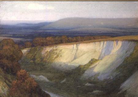Evening Light Falling on a Quarry from Sir Frank Dicksee