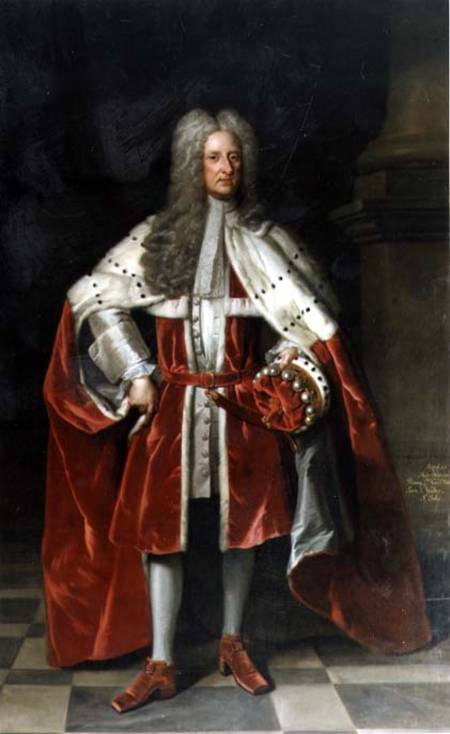 Portrait of Henry, 1st Viscount St. John (1652-1742) in his coronation robes from Sir Godfrey Kneller