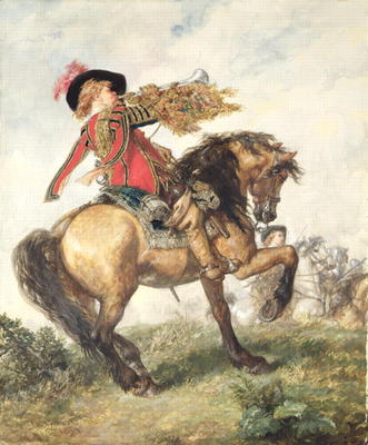 The King's Trumpeter, 1874 (w/c and gouache on paper) from Sir John Gilbert