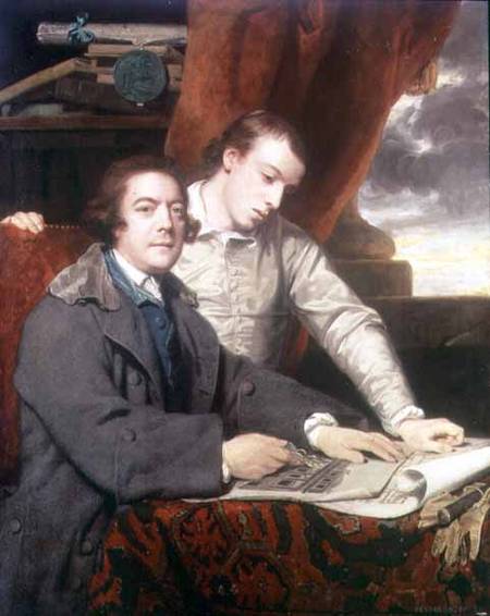 Portrait of James Paine (1717-89) architect, and his son James from Sir Joshua Reynolds