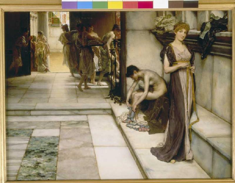 Im Apodyterium der Thermen in Rom. from Sir Lawrence Alma-Tadema