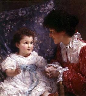 Portrait of Mrs George Lewis and her daughter Elizabeth