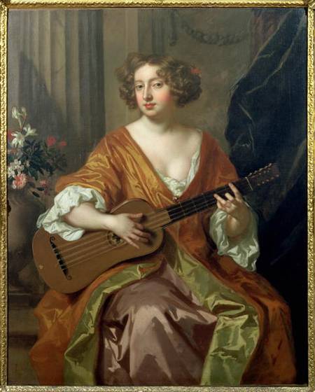 Portrait of Mrs Moll Davies, mistress of Charles II flowers painted by Jean Baptiste Monnoyer (1636- from Sir Peter Lely