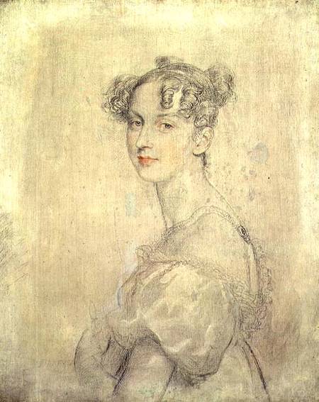 Portrait of Princess Darya Lieven (1785-1857), 1820-23 (pencil, red and white from Sir Thomas Lawrence