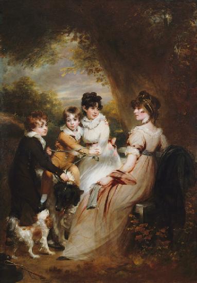 Mrs.Raymond Symonds mit ihren Kindern