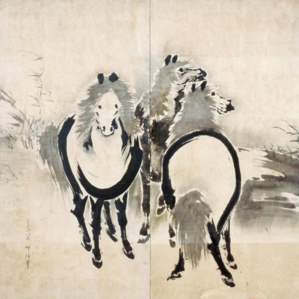 Horses, Japanese, Edo period from Soga Shohaku