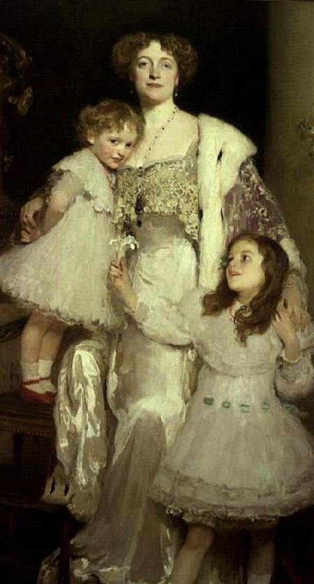 Portrait of Mrs. Alfred Mond, later Lady Melchett, and her two daughters, Mary and Nora from Solomon Joseph Solomon