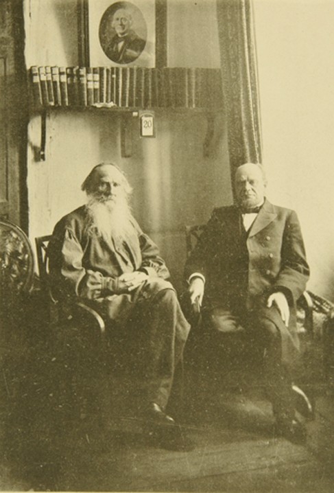 Leo Tolstoy with the Liberal Jurist Anatoly Koni (1844-1927) from Sophia Andreevna Tolstaya