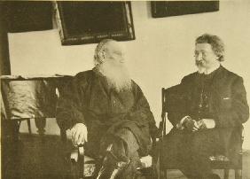 Leo Tolstoy with the painter Ilya Repin (1844–1930)